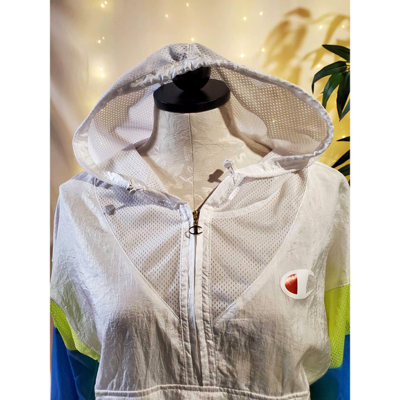 SET Champion Women's S Cropped Half Zip Colorblock Hooded Mesh Athletic - Picture 5 of 11